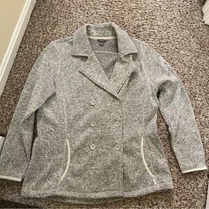 EDDIE BAUER Radiator Peacoat Womens XL Sweater Jacket Pumice Heathered Gray NWT